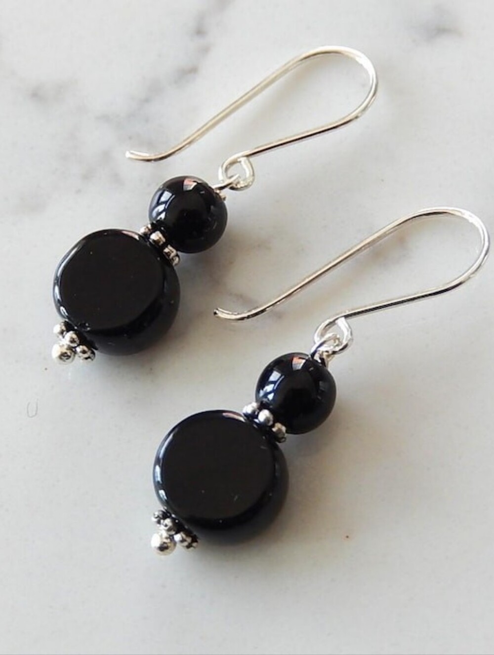 Black And Silver Earrings